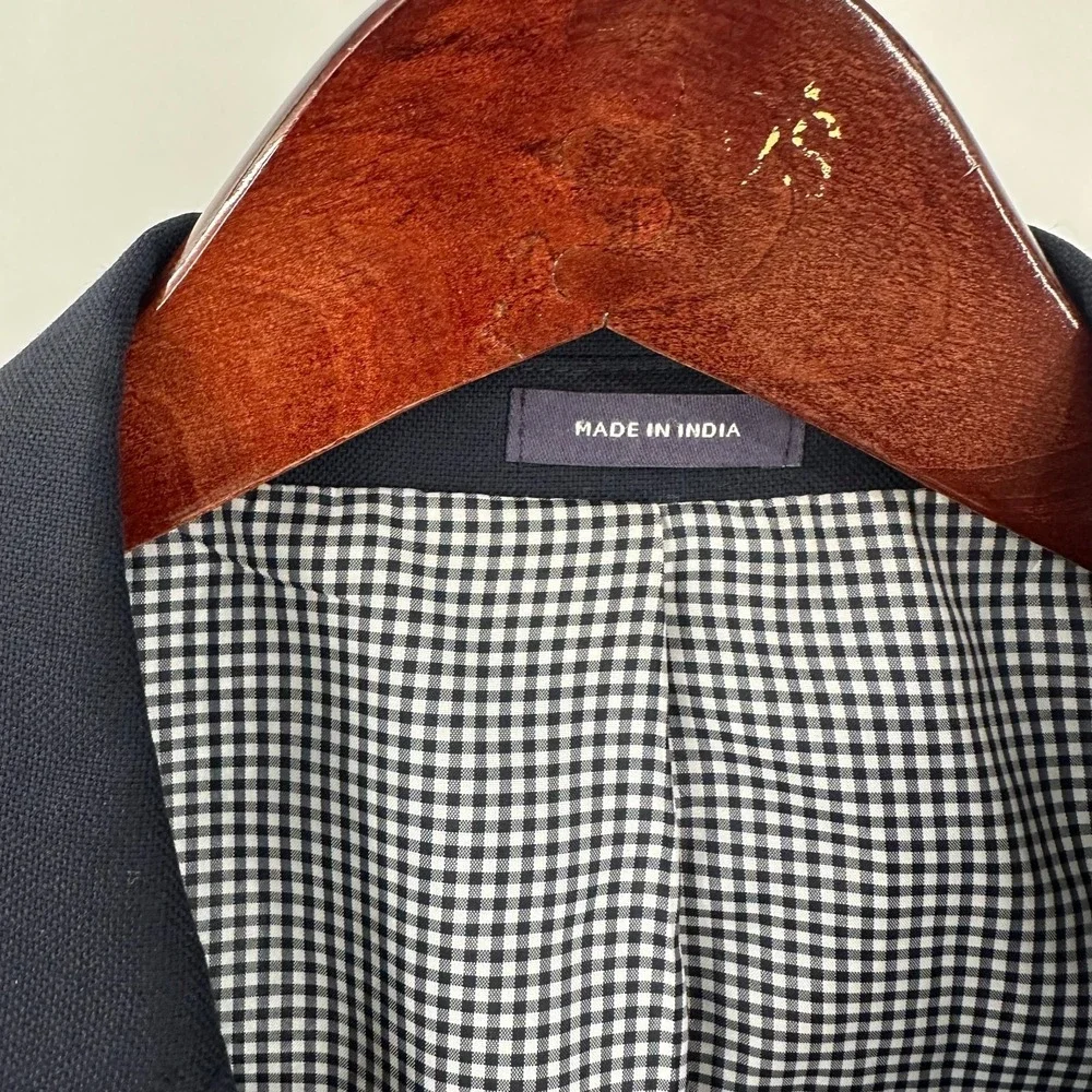 Stafford Single Breasted Golden Button Classic Fit Coat Blazer Royal Blue 48 R‎